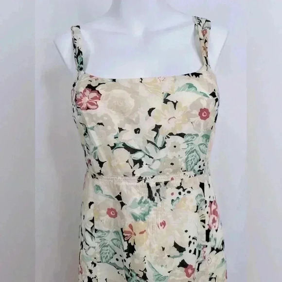 Halogen Women’s Romantic Floral Print Cotton Midi Dress Empire Waist Size L - Picture 4 of 14